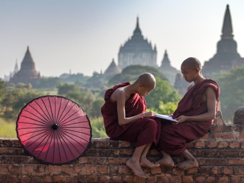 HOM Myanmar Bagan novices reading duo.jpg